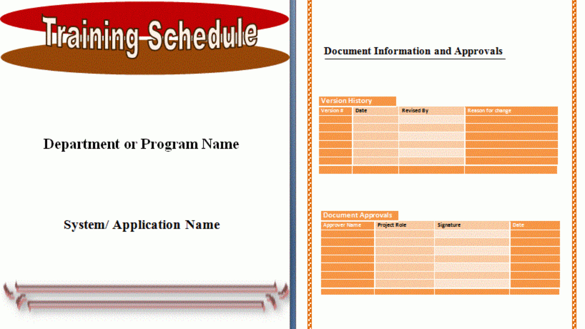 Training Schedule Templates | 12+ Free Printable Word, Excel in Blank Training Plan Template
