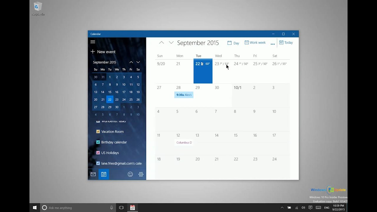Using The Calendar In Windows 10 within Set Calendar As Desktop Background Windows 10