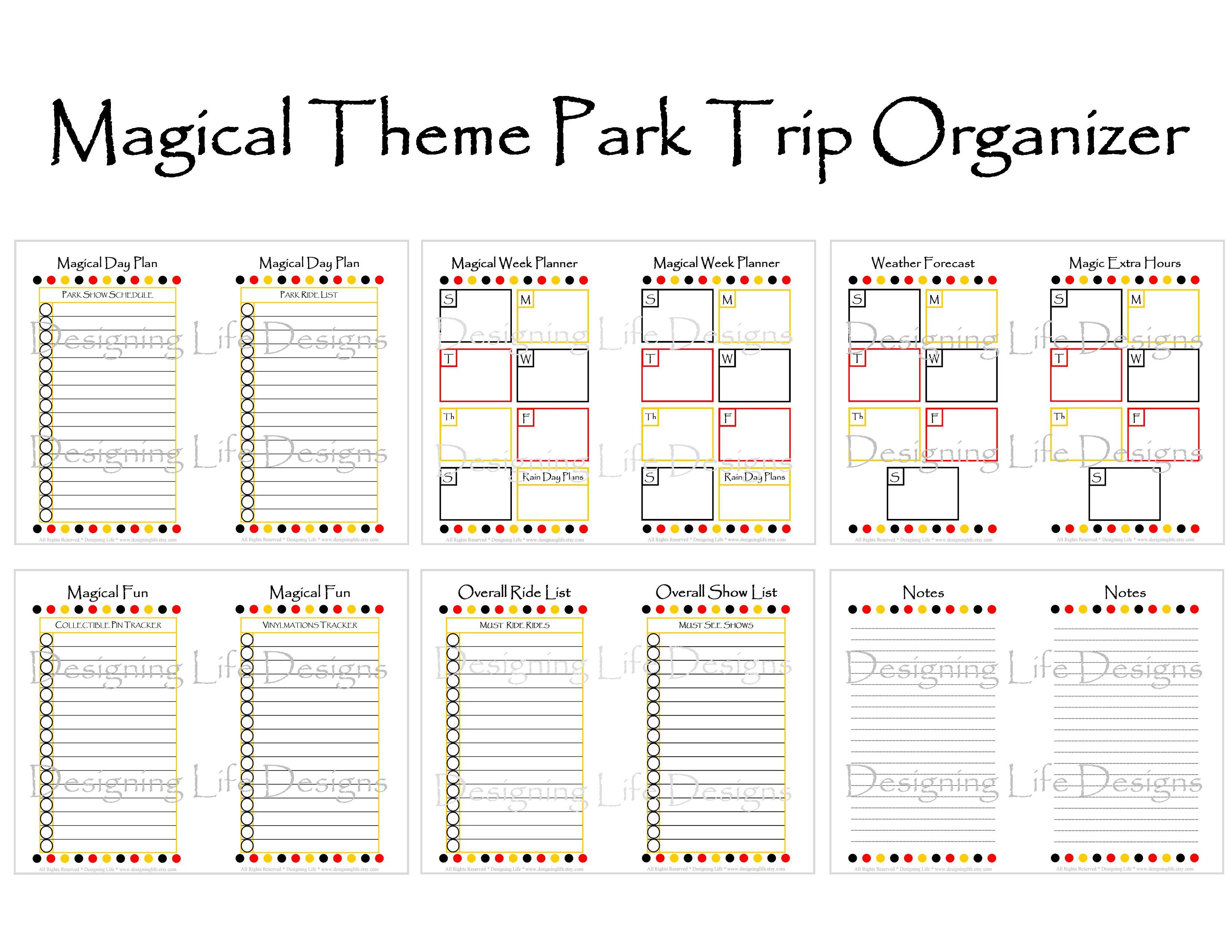 Vacation Planning Printables  Google Search | Itinerary within Printable Disney Itinerary