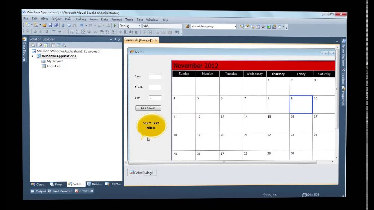 Viscomsoft Tutorial How To Create Calendar With Vb Or C# in Vb6 Calendar Control