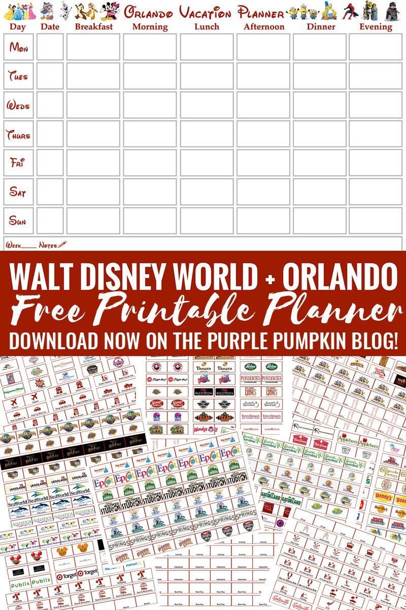 Walt Disney World Planner V2.1 | Walt Disney World Orlando pertaining to Orlando Vacation Planner Template