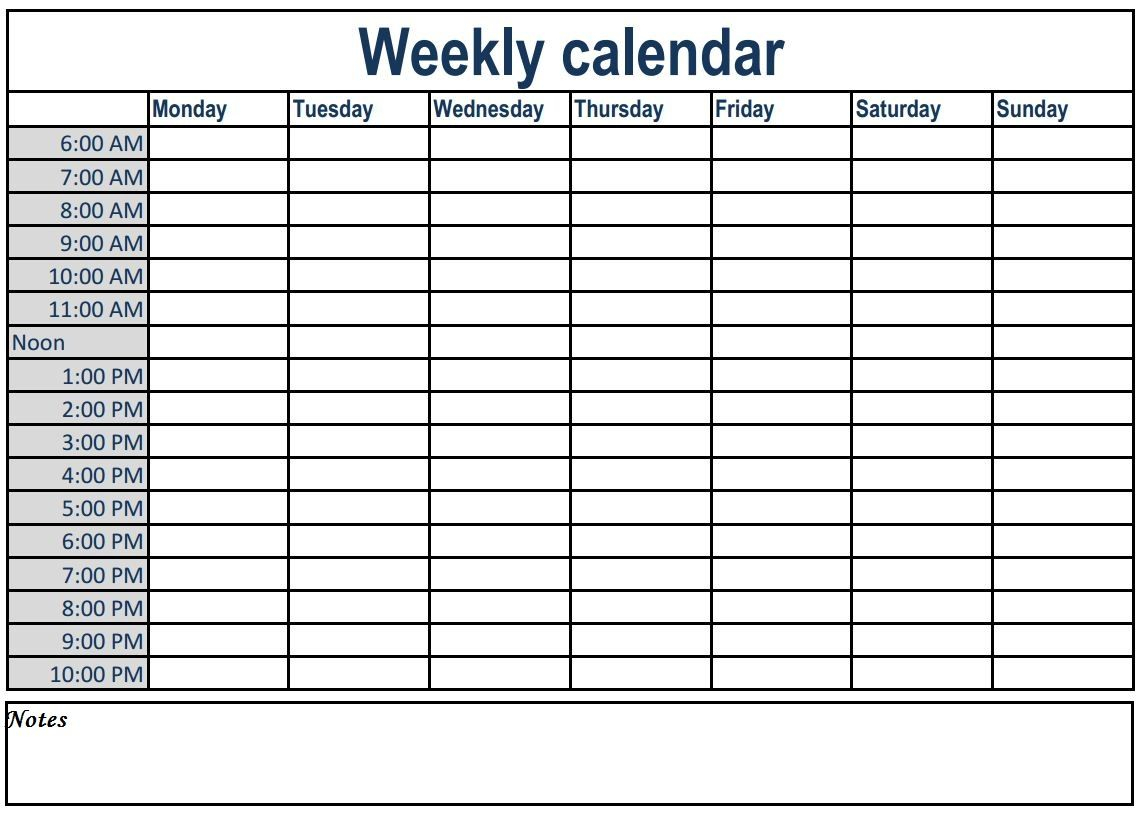Weekly Calendar With Time Slots  Bolan.horizonconsulting.co in Printable Weekly Calendar Template With Time Slots