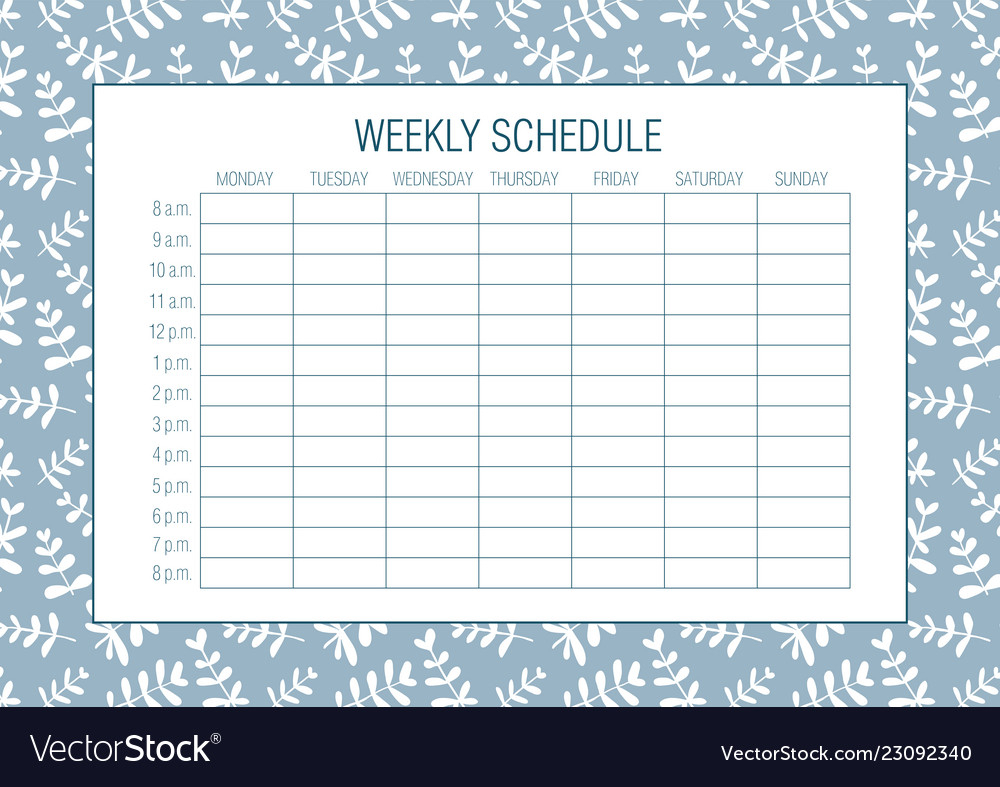 Weekly Schedule Planer Template with Free Weekly Schedule