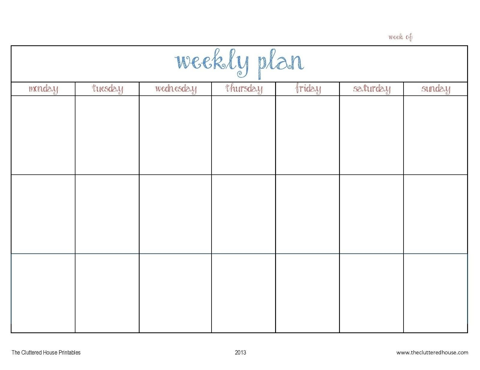 Weekly Schedule Template Printable Unique 26 Blank Weekly regarding Blank Class Schedule Template