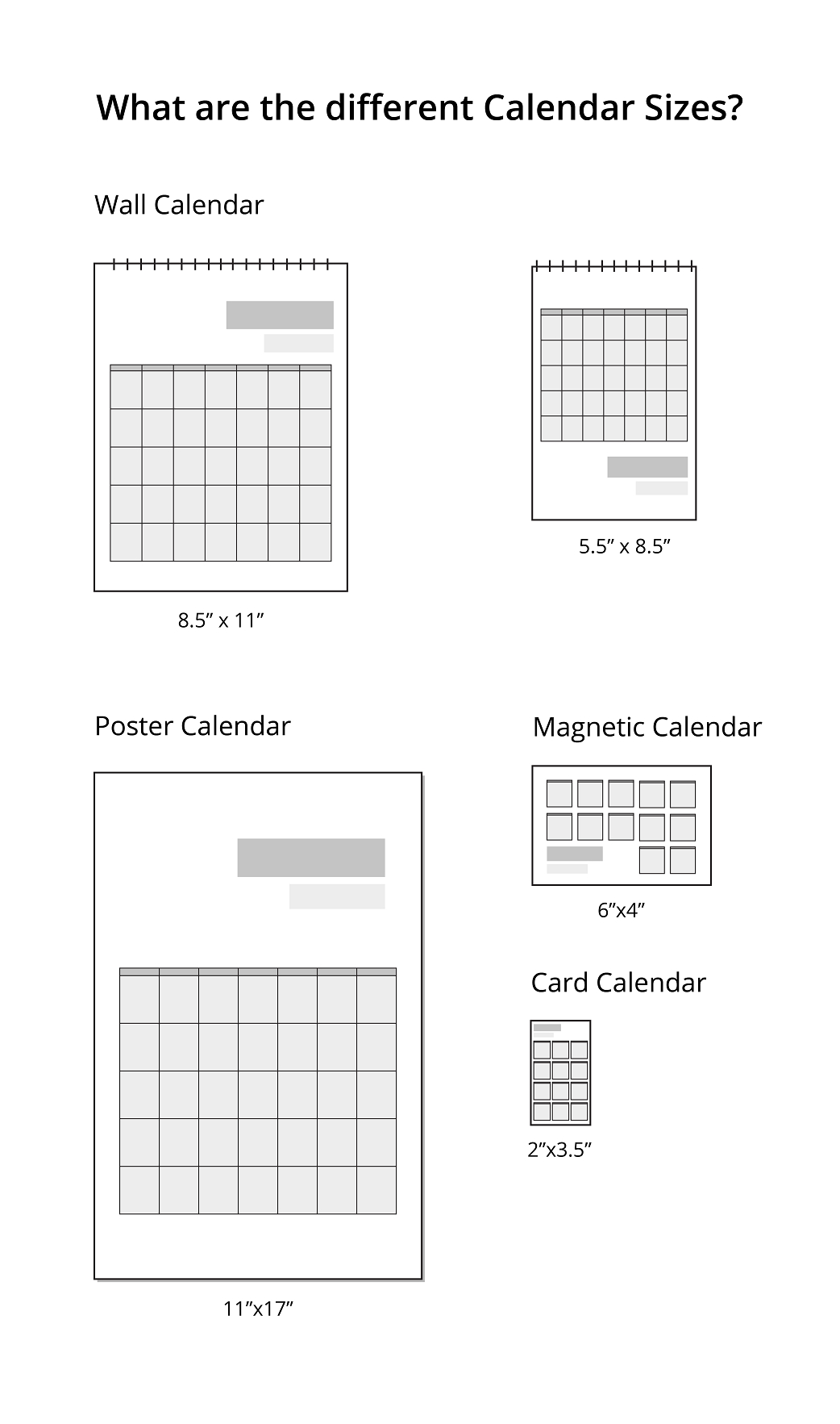 What Are The Different Calendar Sizes? | Uprinting regarding 12X12 Calendar Template