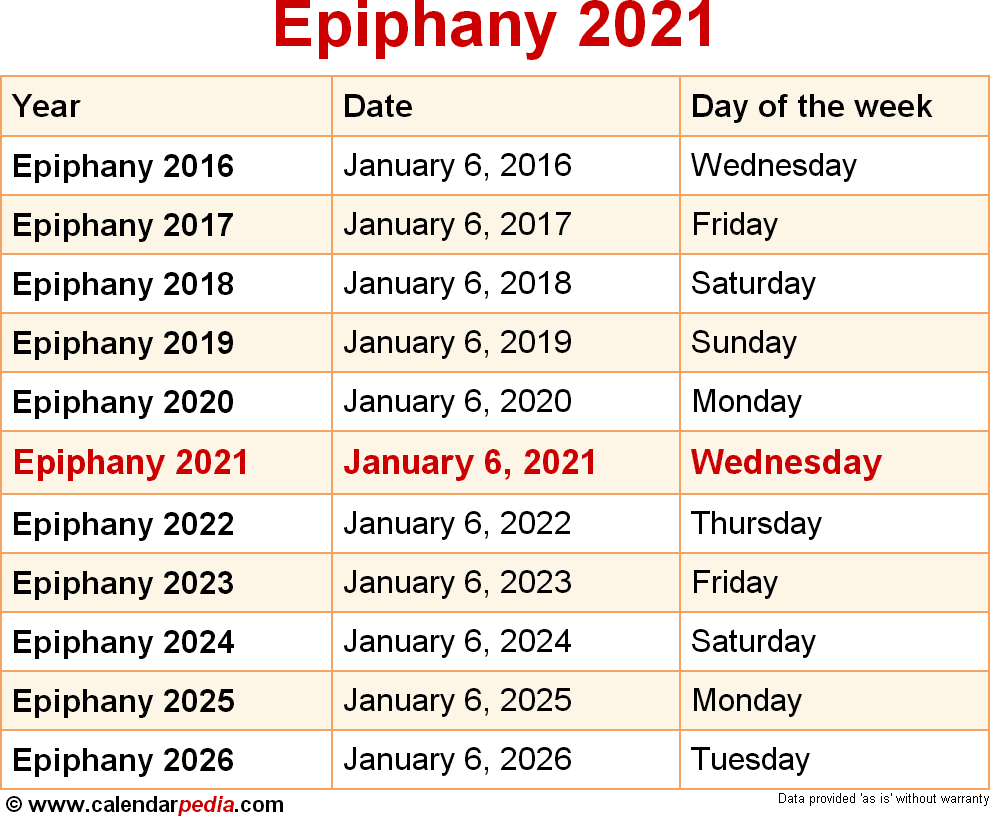 When Is Epiphany 2021? intended for Three Kings Day 2021