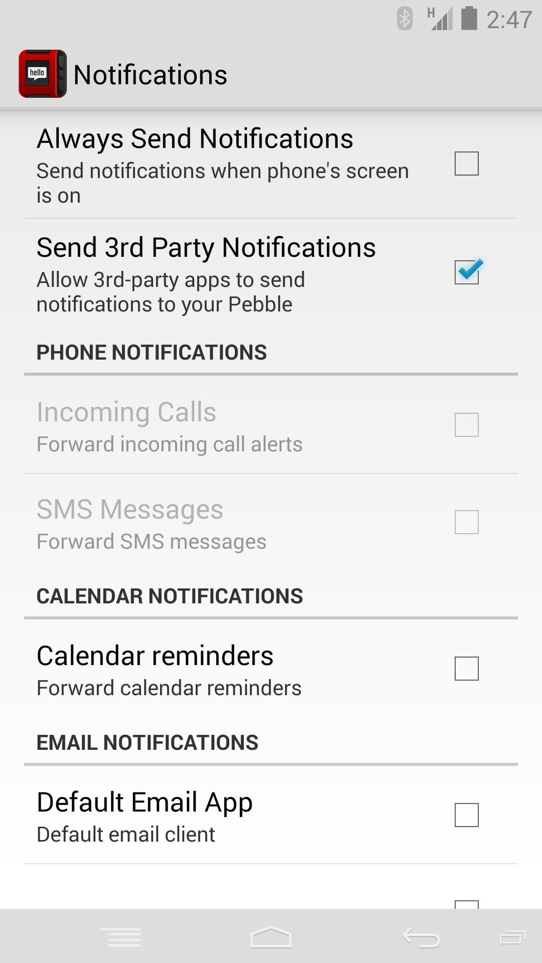 Why Are Call Notifications Greyed Out On My Kitkat Phone with Calendar Permissions Greyed Out