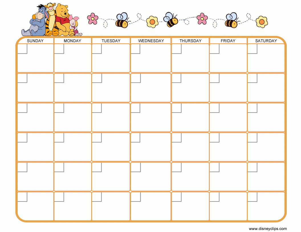 Winnie The Pooh Calendar | Disney Calendar, Winnie The Pooh regarding Disney Printable Calendar