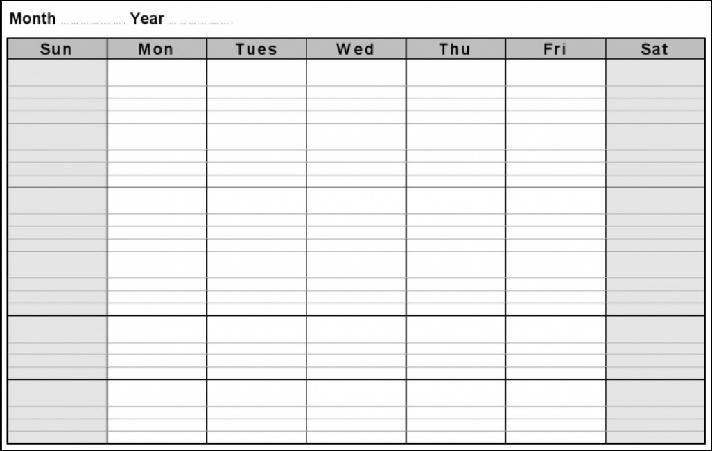 Free Printable Monthly Calendar Pages With Lines Simple