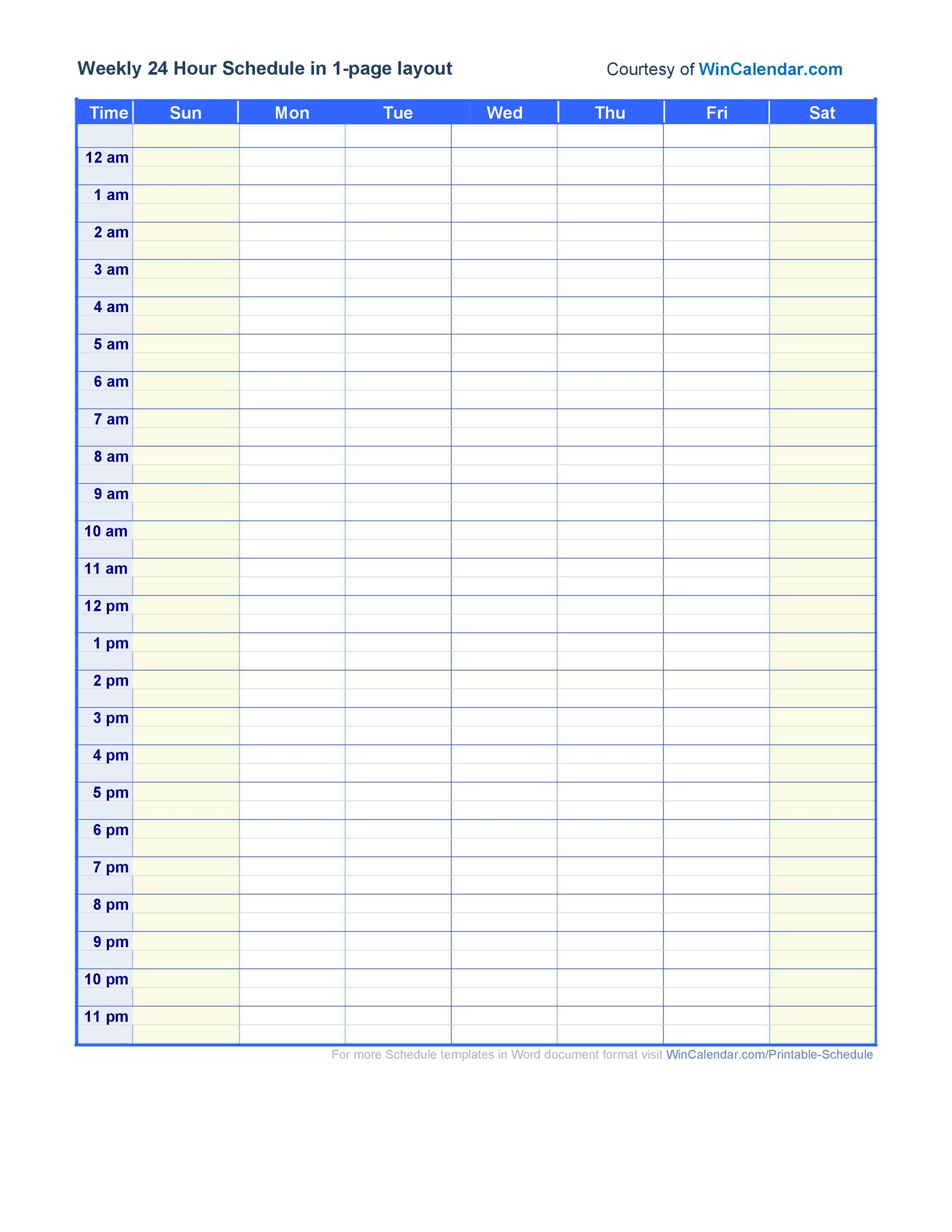 43 Effective Hourly Schedule Templates (Excel &amp; Ms Word) ᐅ inside Free Printable Hourly Calendar