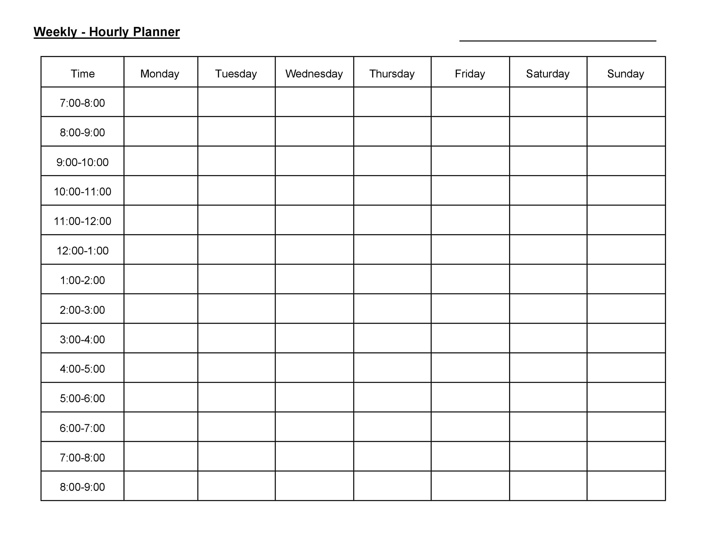 43 Effective Hourly Schedule Templates (Excel &amp; Ms Word) ᐅ throughout Free Printable Hourly Calendar