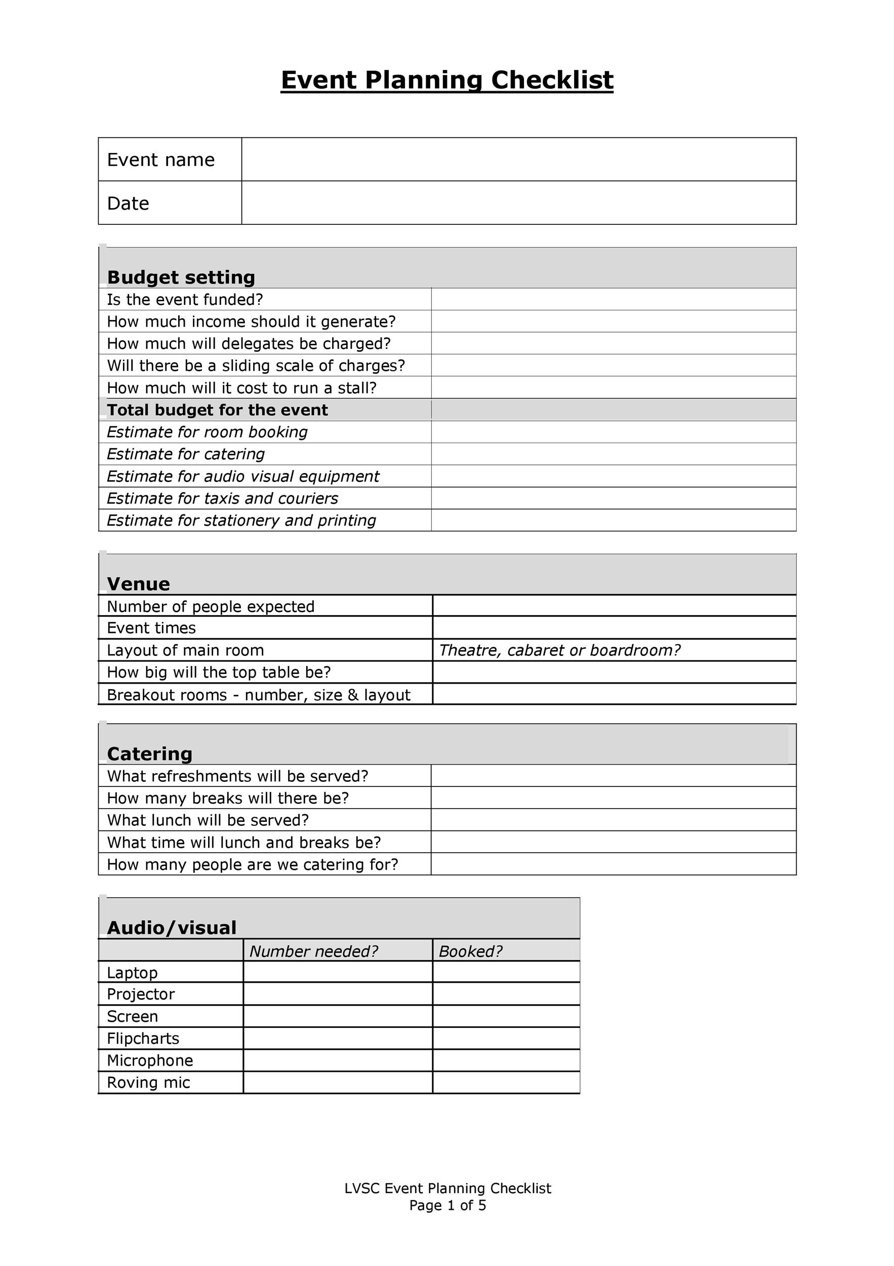 50 Professional Event Planning Checklist Templates ᐅ inside Corporate Event Planning Checklist Template