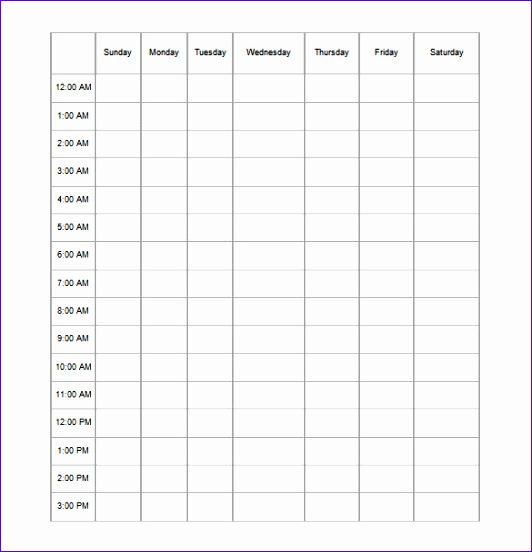 7 Excel 24 Hour Schedule Template  Excel Templates within 24 Hour Schedule Template Free