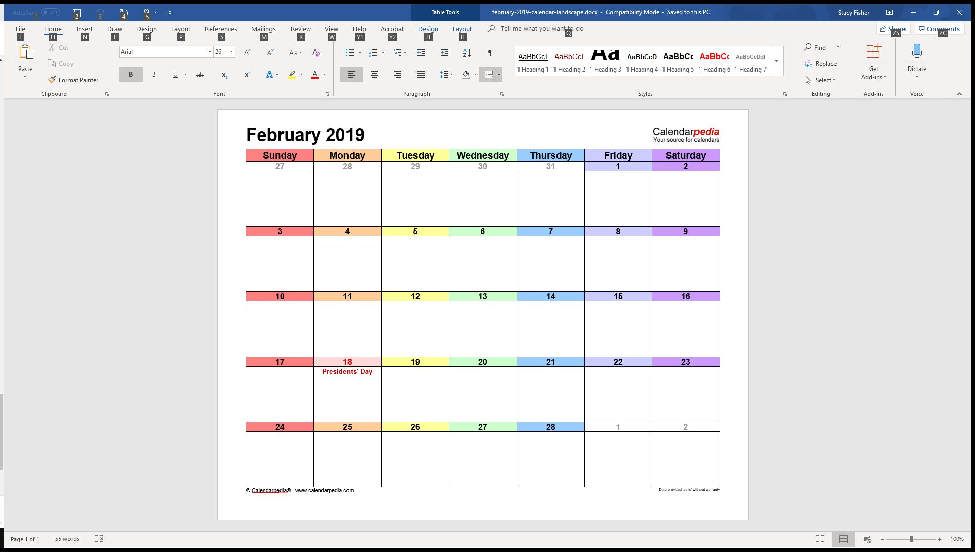 7 Top Place To Find Free Calendar Templates For Word with Microsoft Birthday Calendar Template