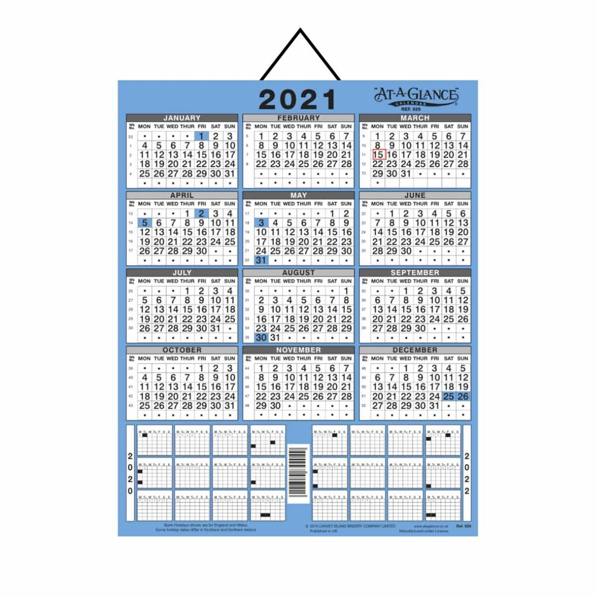 Ataglance 3 Year Wall Calendar 2021 for At A Glance Calendar Holder
