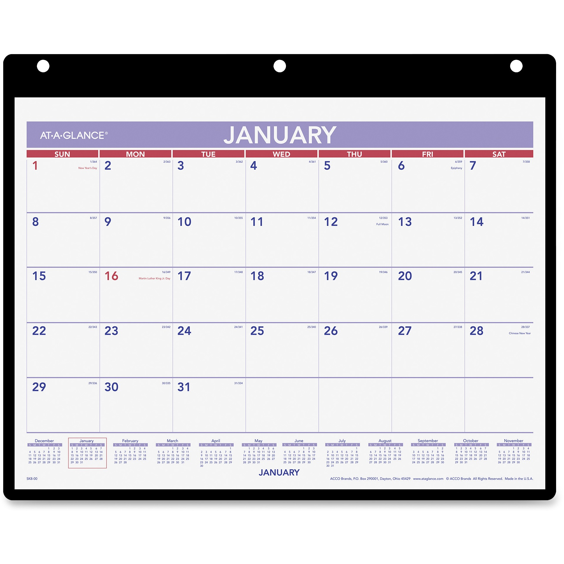 Ataglance Monthly Deskwall Calendar With Poly Holder  Walmart with regard to At A Glance Calendar Holder