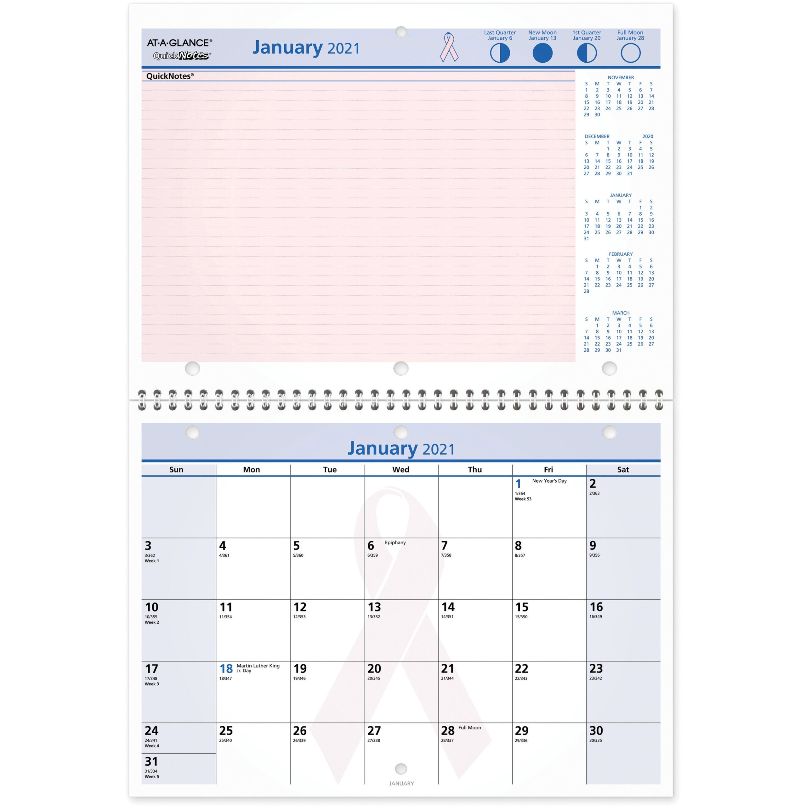 Ataglance Quicknotes Special Edition Monthly Wall Calendar pertaining to At A Glance Calendar Holder