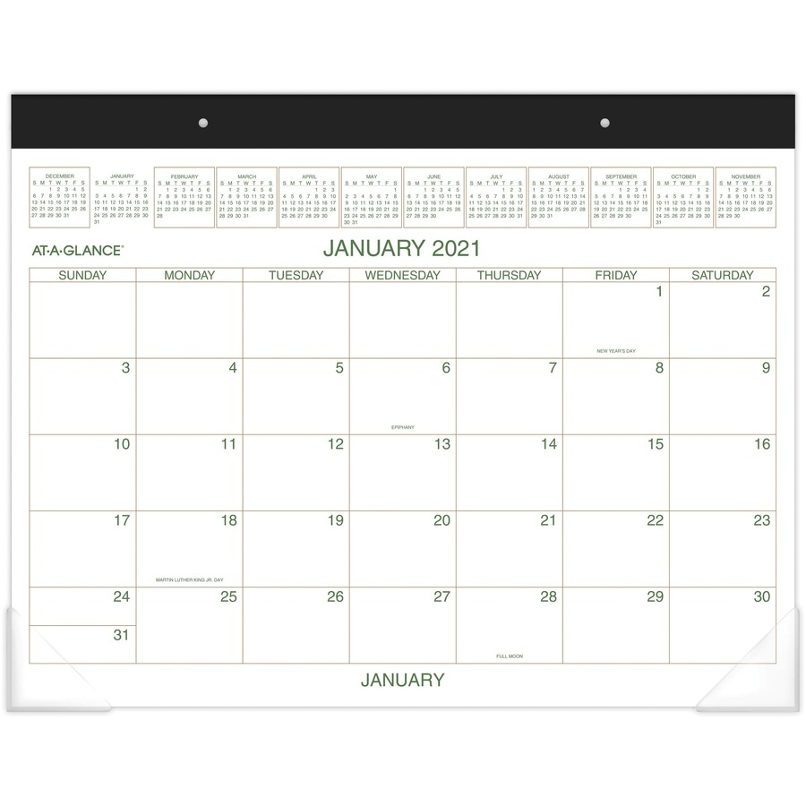 Ataglance Twocolor Monthly Desk Pad  Julian Dates  Monthly  1 Year   January 2021 Till December 2021  1 Month Single Page Layout  22&quot; X 17&quot; intended for At A Glance Calendar Holder