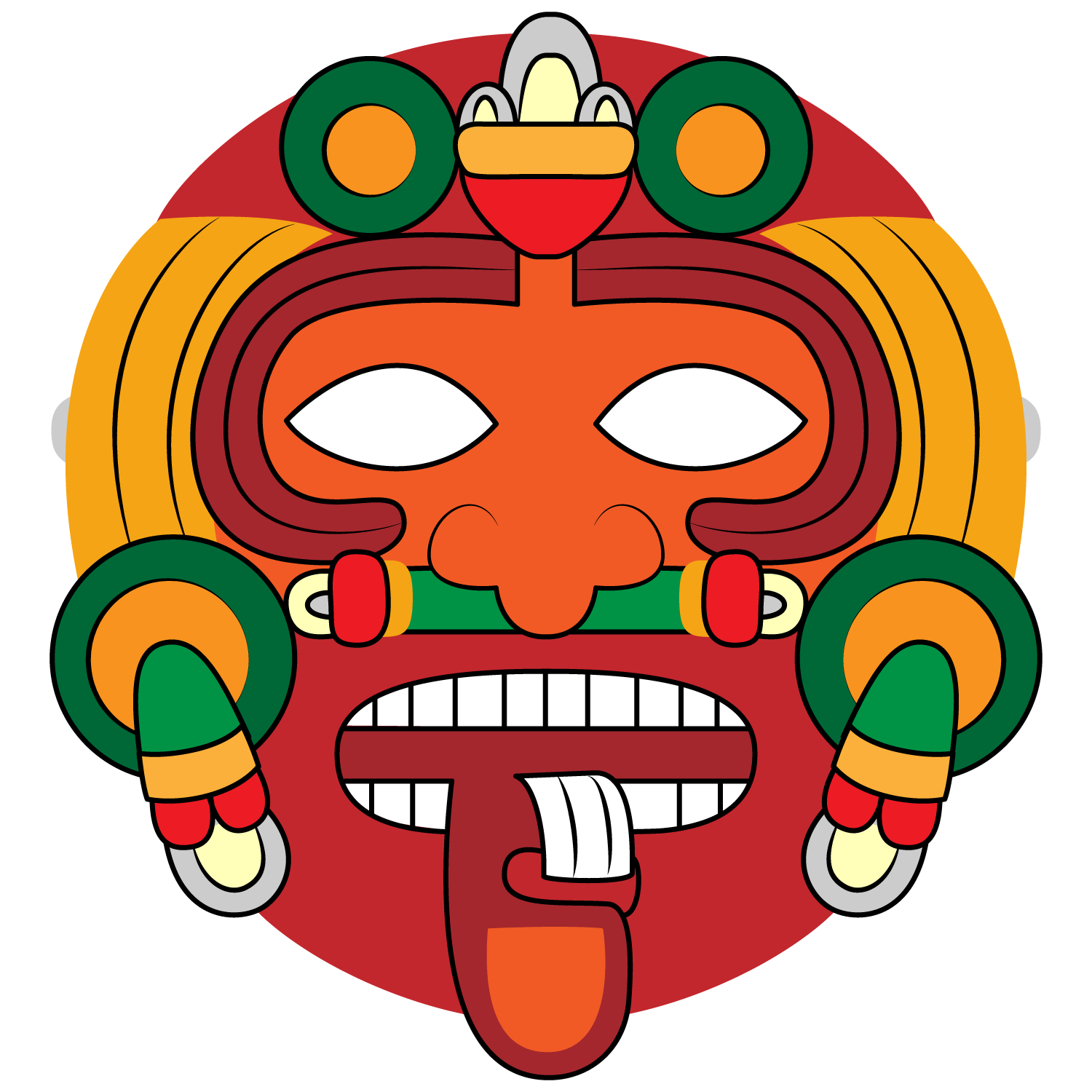 Aztec Mask Template | Free Printable Papercraft Templates intended for Aztec Mask Template