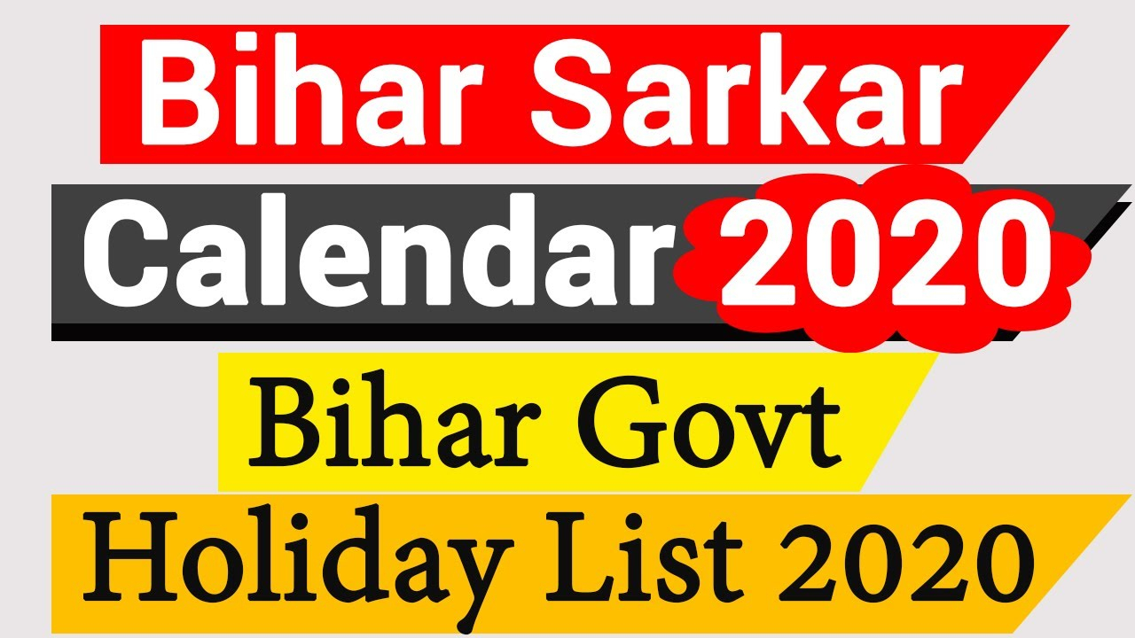 Bihar Sarkar Calendar 2020 | Bihar Govt Holiday List 2020 regarding Bihar Govt Calander