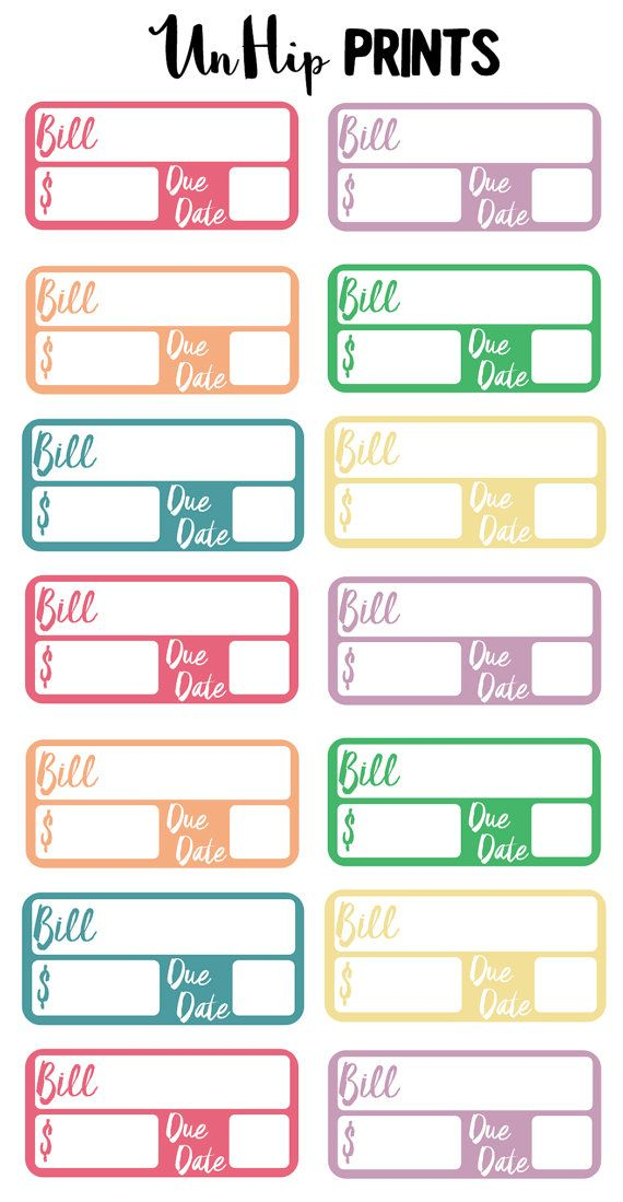Bill Due Planner Stickers, Financial Planner Stickers pertaining to Happy Planner Bill Pay Checklist