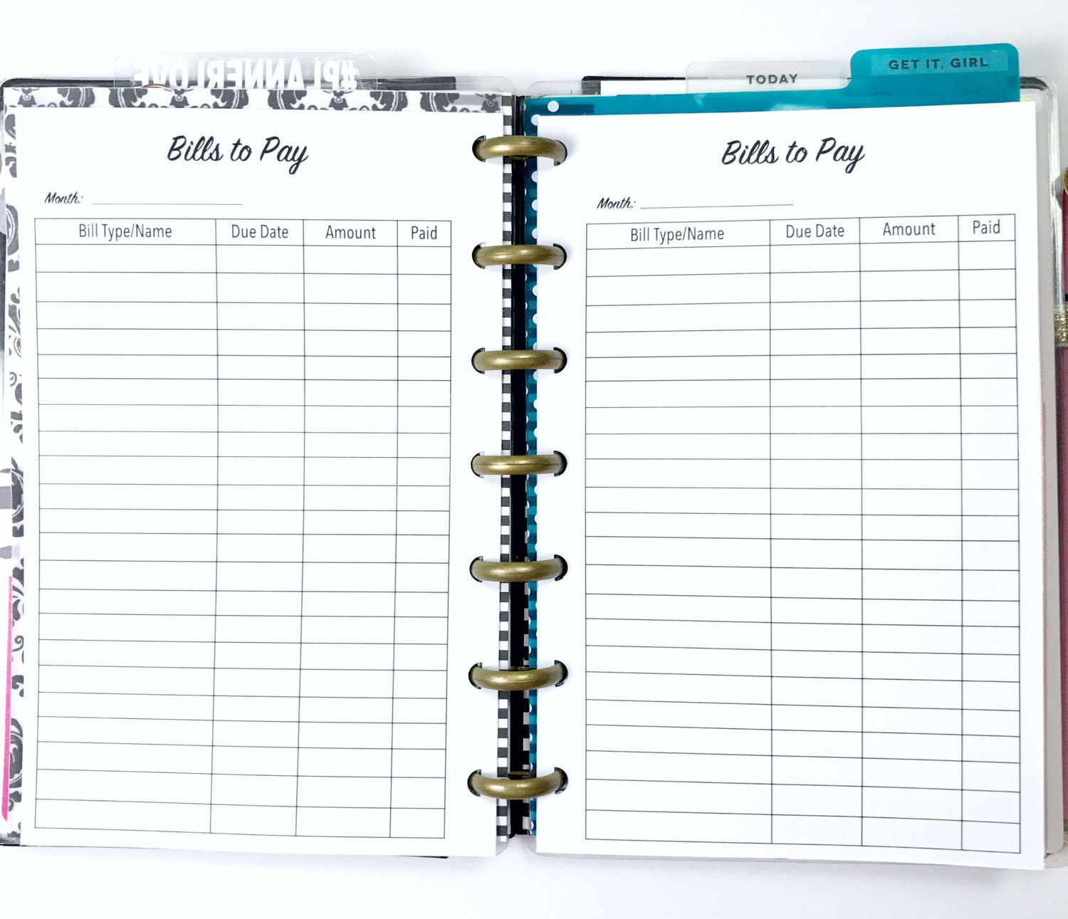 Bill Tracker Bill Pay Inserts For The Mini Happy Planner inside Happy Planner Bill Pay Checklist