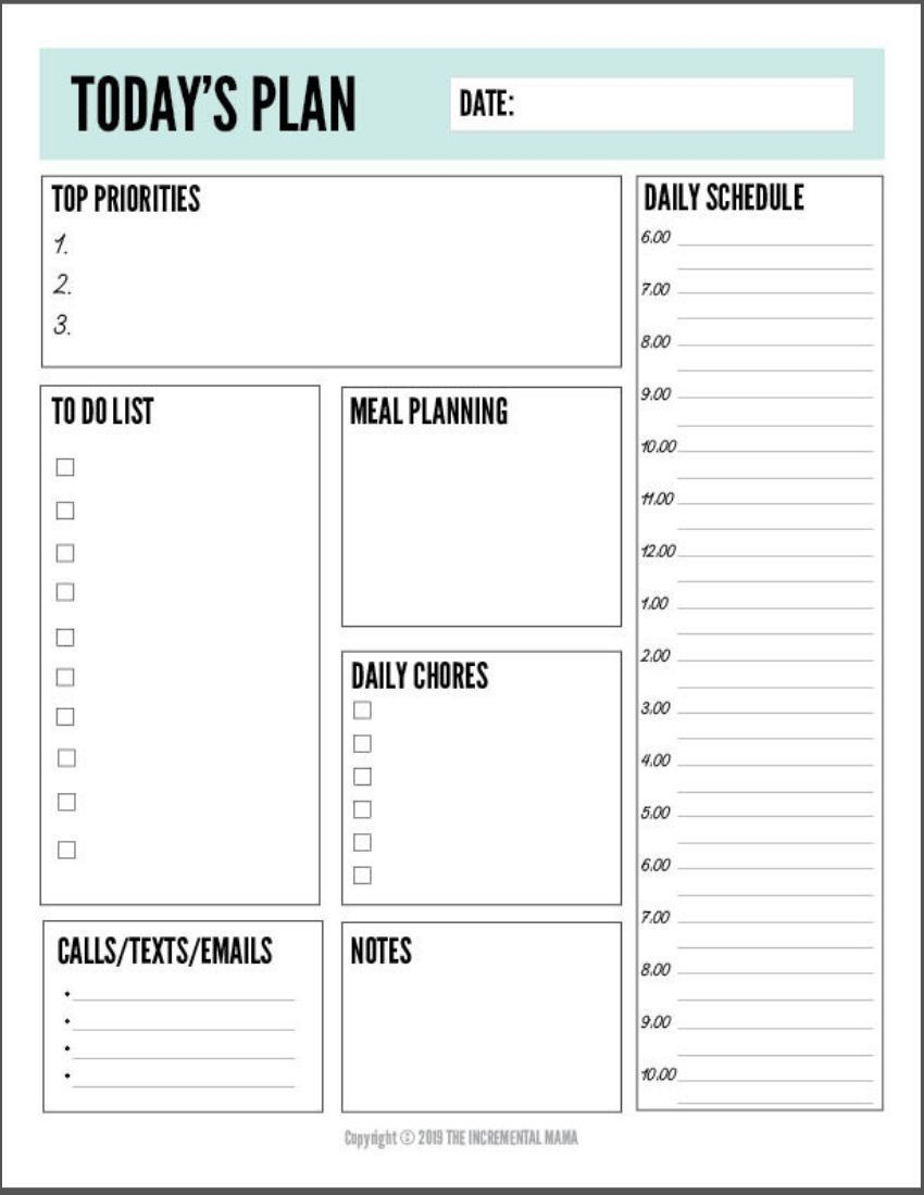 Check Out This Free Daily Planner Printable To Help You Save intended for Free Printable Daily Planner With Time Slots