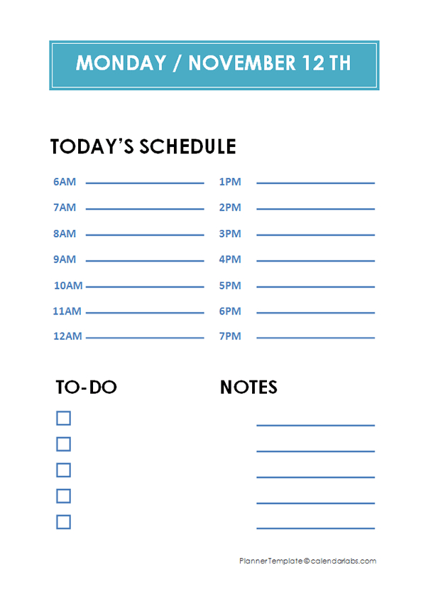 Daily Hourly Planner Template  Free Printable Templates in Hourly Calendar Template Excel