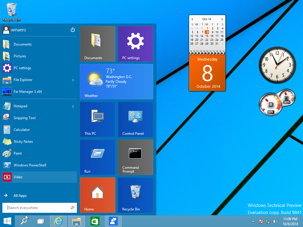 Desktop Gadgets And Sidebar For Windows 10 regarding Calendar Widget For Windows 10