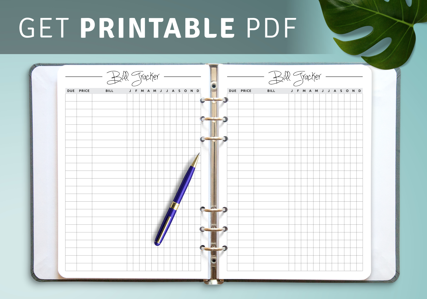 Download Printable Square Grid Monthly Bill Tracker Pdf for Free Printable Monthly Bill Organizer Template