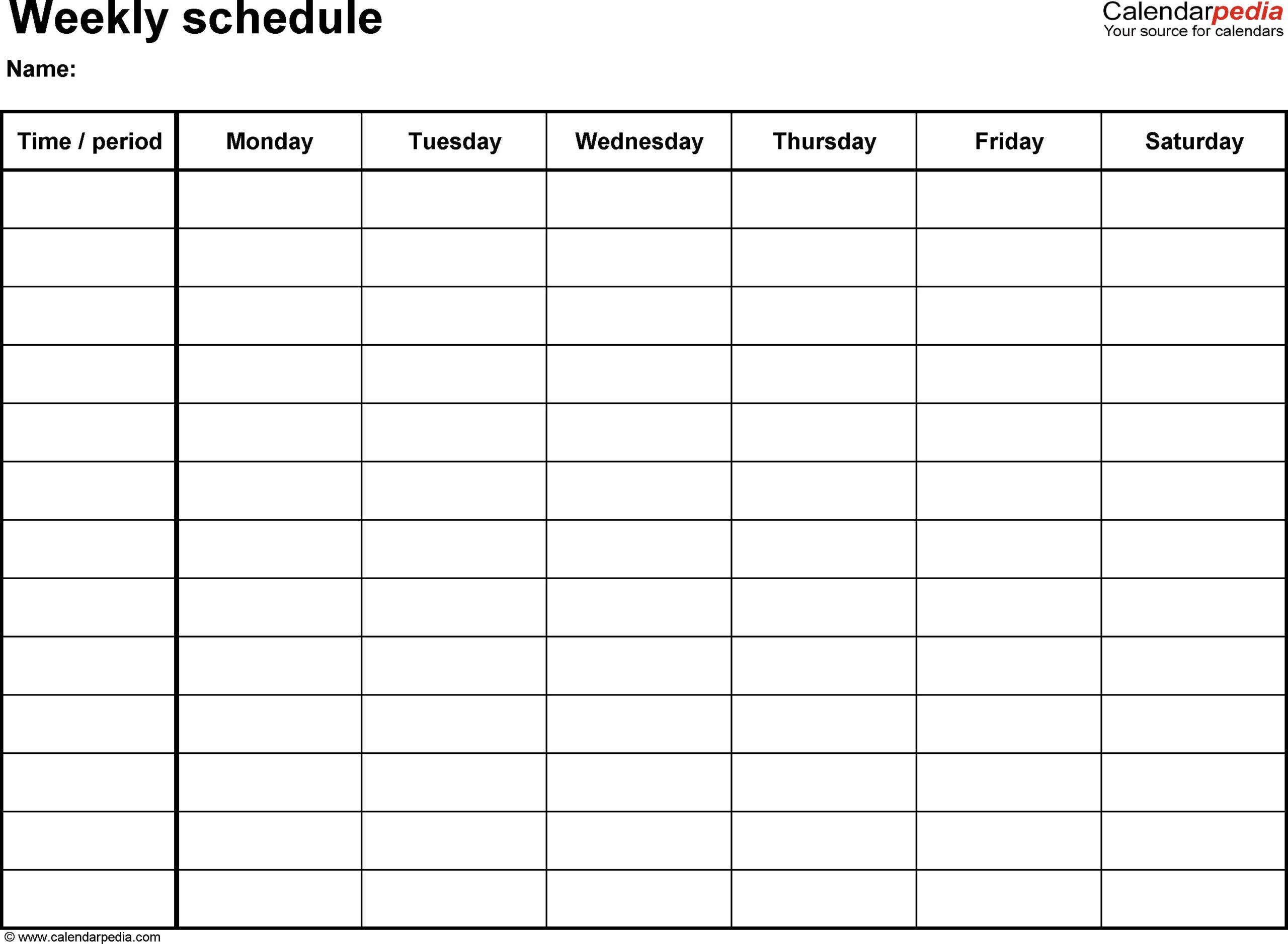 Fillable Weekly Calendar Printable Weekly Calendar With 15 for Calendars With Time Slots