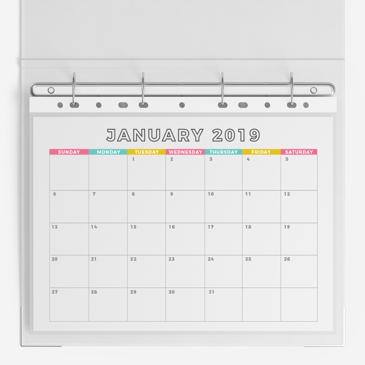 Free 2019 Monthly Calendar Printable  Design Eat Repeat intended for Free Printable Monthly Calendar With Lines