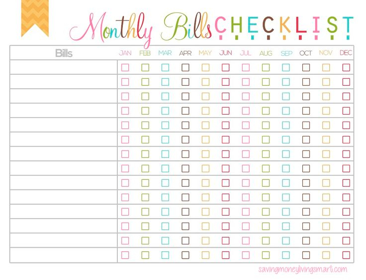 Free Monthly Bills &amp; Expense Printables | Free Budget for Happy Planner Bill Pay Checklist