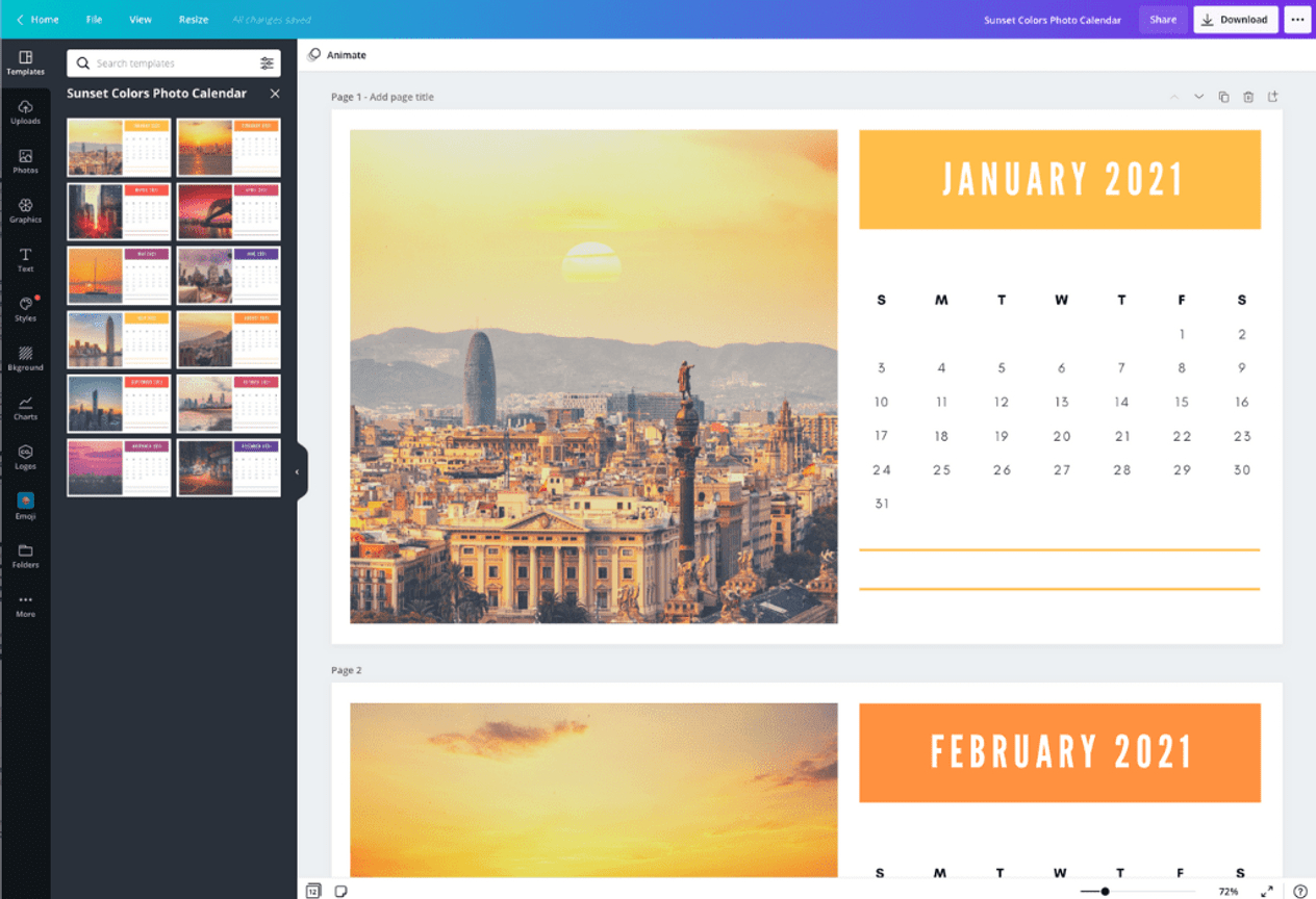 Free Online Calendar Maker: Design A Custom Calendar  Canva pertaining to Canva Calendar Maker