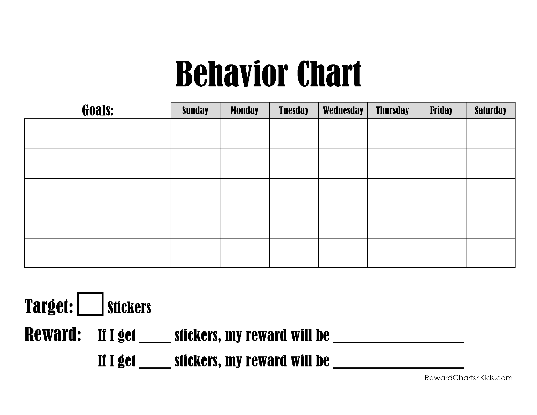 Free Printable Behavior Charts | Customize Online | Hundreds with Monthly Behavior Chart