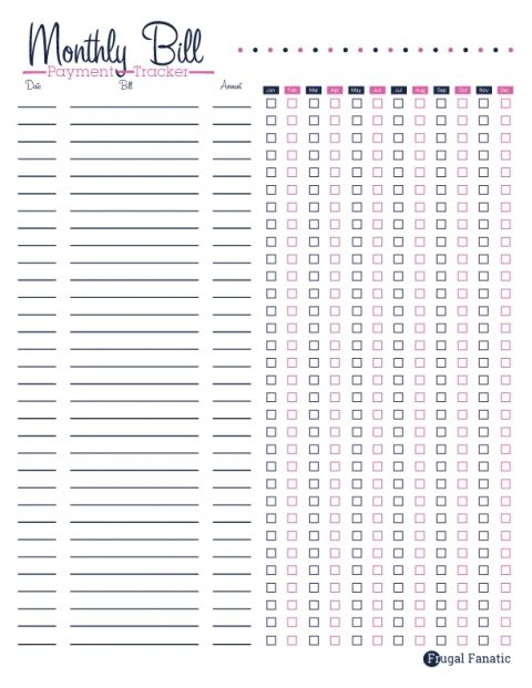 Free Printable Bill Tracker: Manage Your Monthly Expenses with regard to Happy Planner Bill Pay Checklist