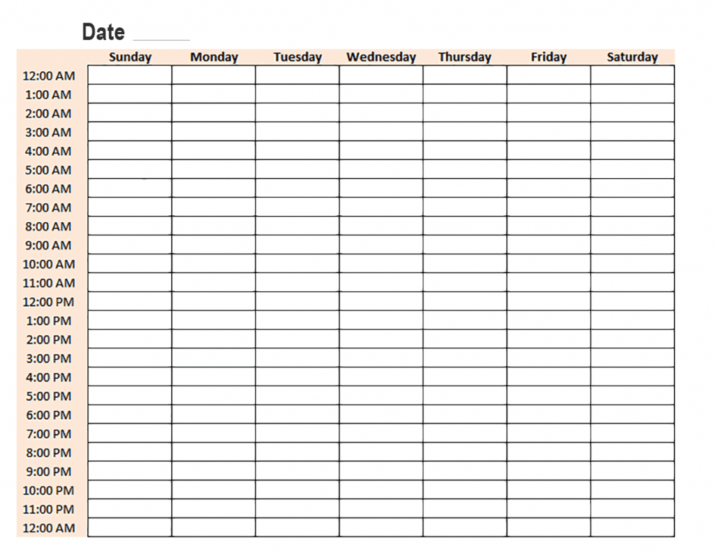 Free Printable Daily Planner Template In Pdf, Word &amp; Excel with 24 Hour Daily Planner Printable