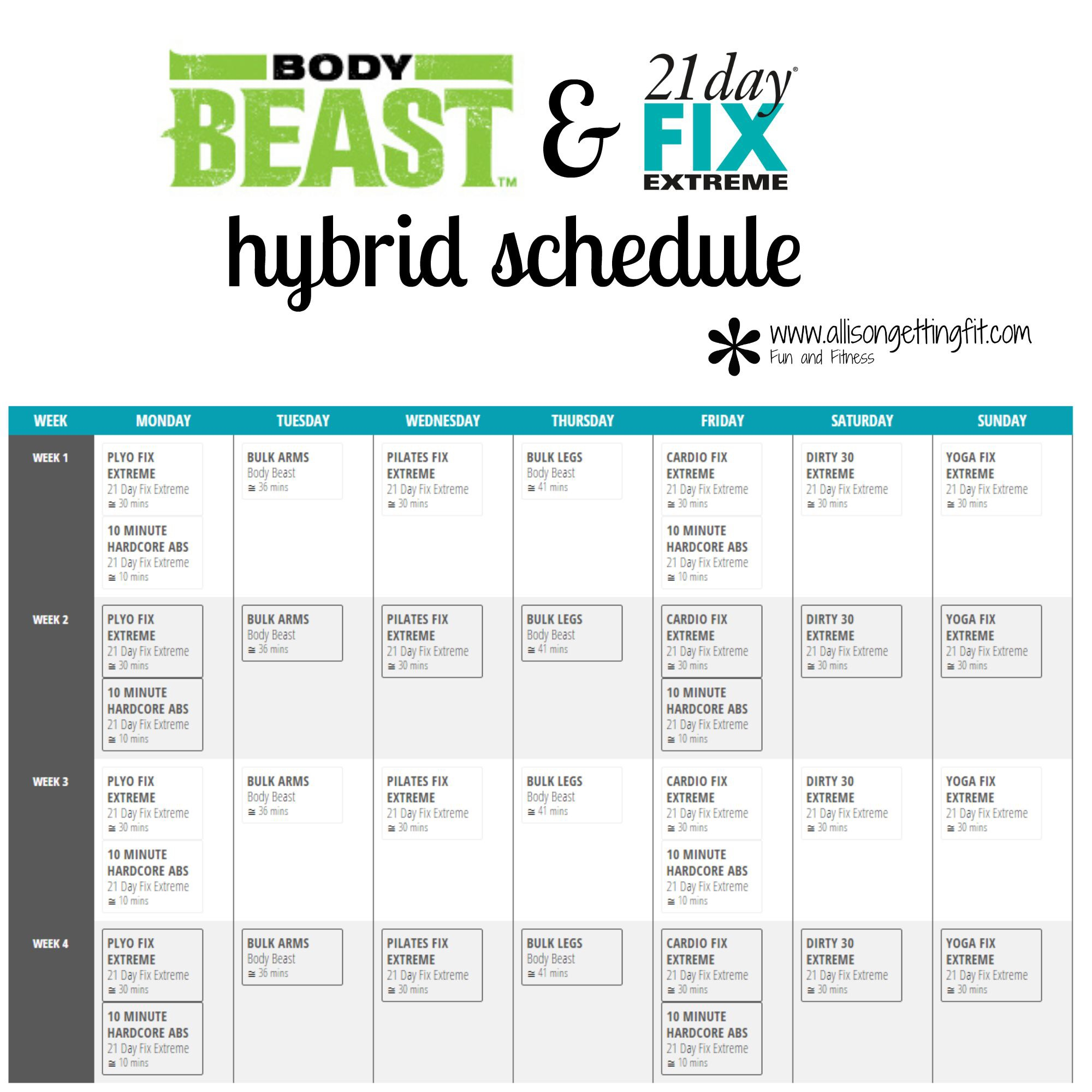 Insanity Max 30 Body Beast Hybrid | Calendar For Planning for Insanity Max 30 Hybrid Calendar