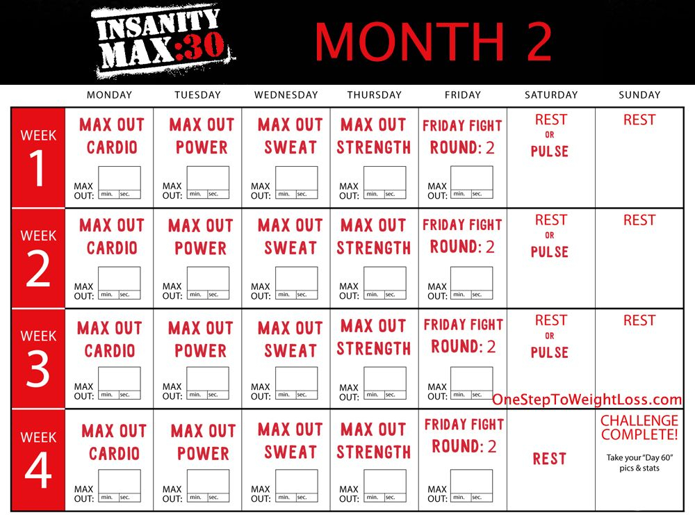 Insanity Max 30 Results &amp; Review: Insanity 2 Worthy with Insanity Max 30 Hybrid Calendar