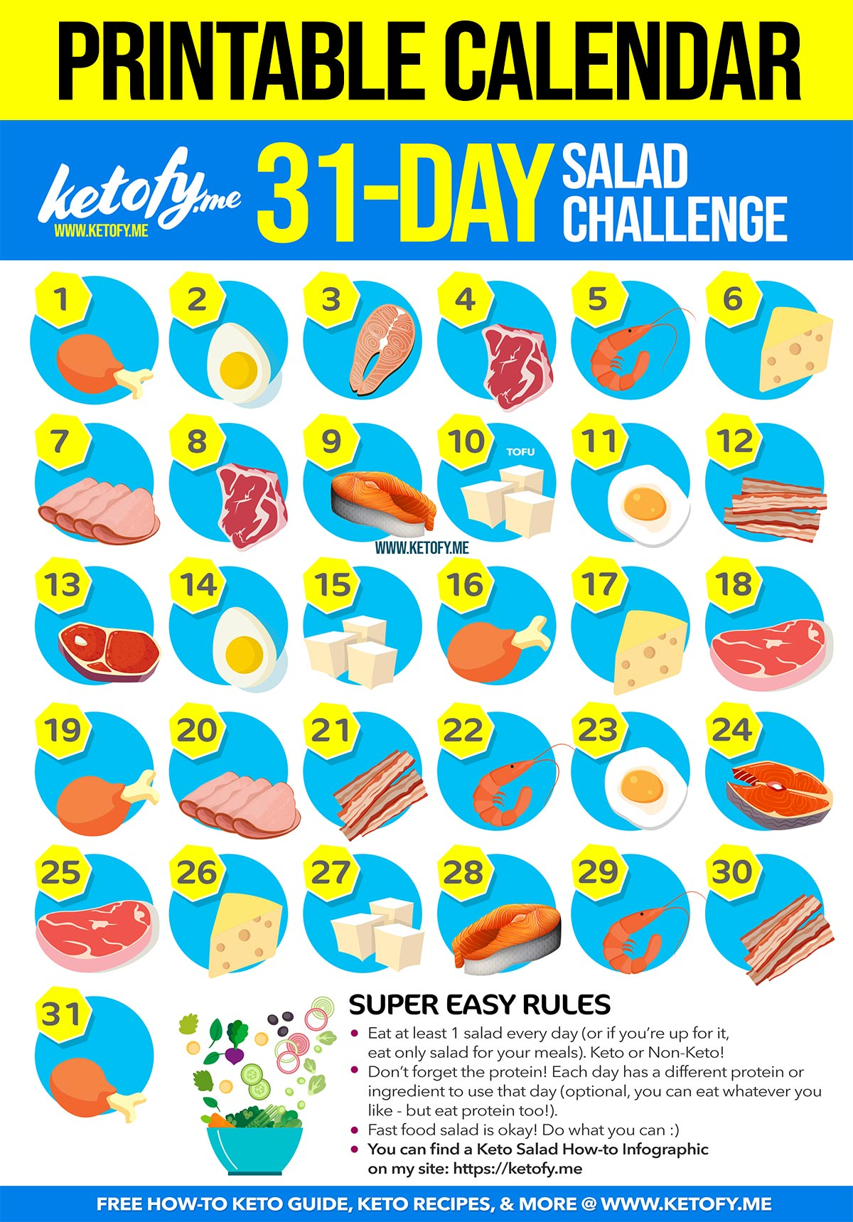 Keto ~ Fy Me | Cut Carbs, Not Flavor! • 31 Days Keto Salad in 100 Days Of Keto Calendar