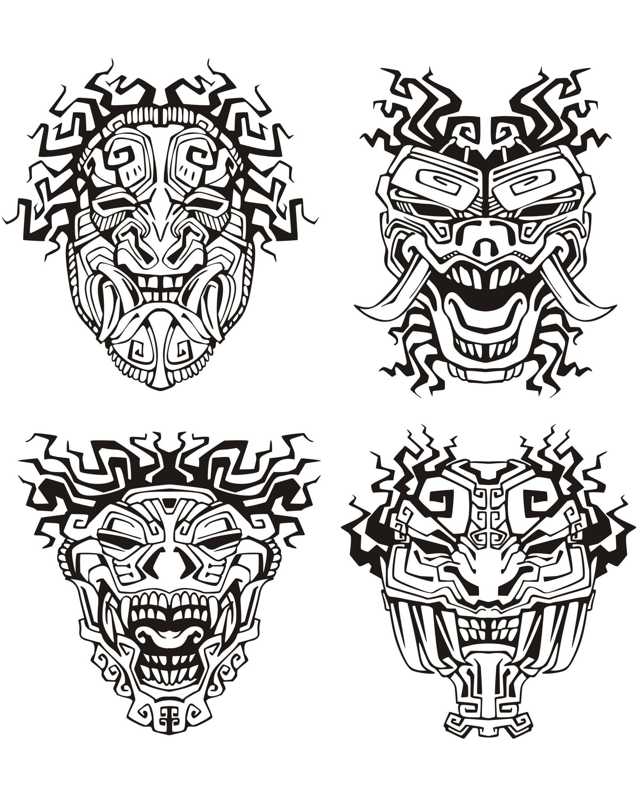 Masks Inspired By Aztecs, Mayans And Incas | From The inside Aztec Masks Template