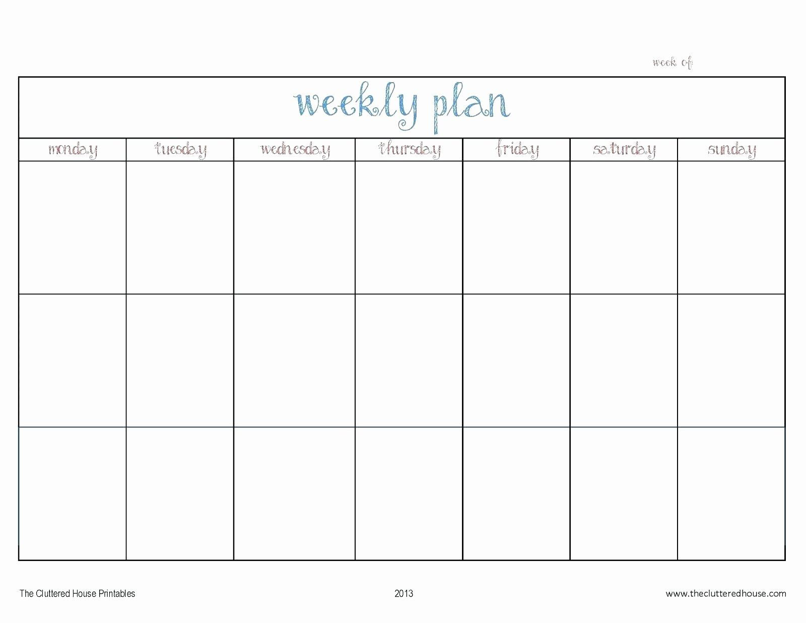 Monday Through Friday Schedule Template Unique Week Calendar pertaining to Monday Thru Friday Schedule Template