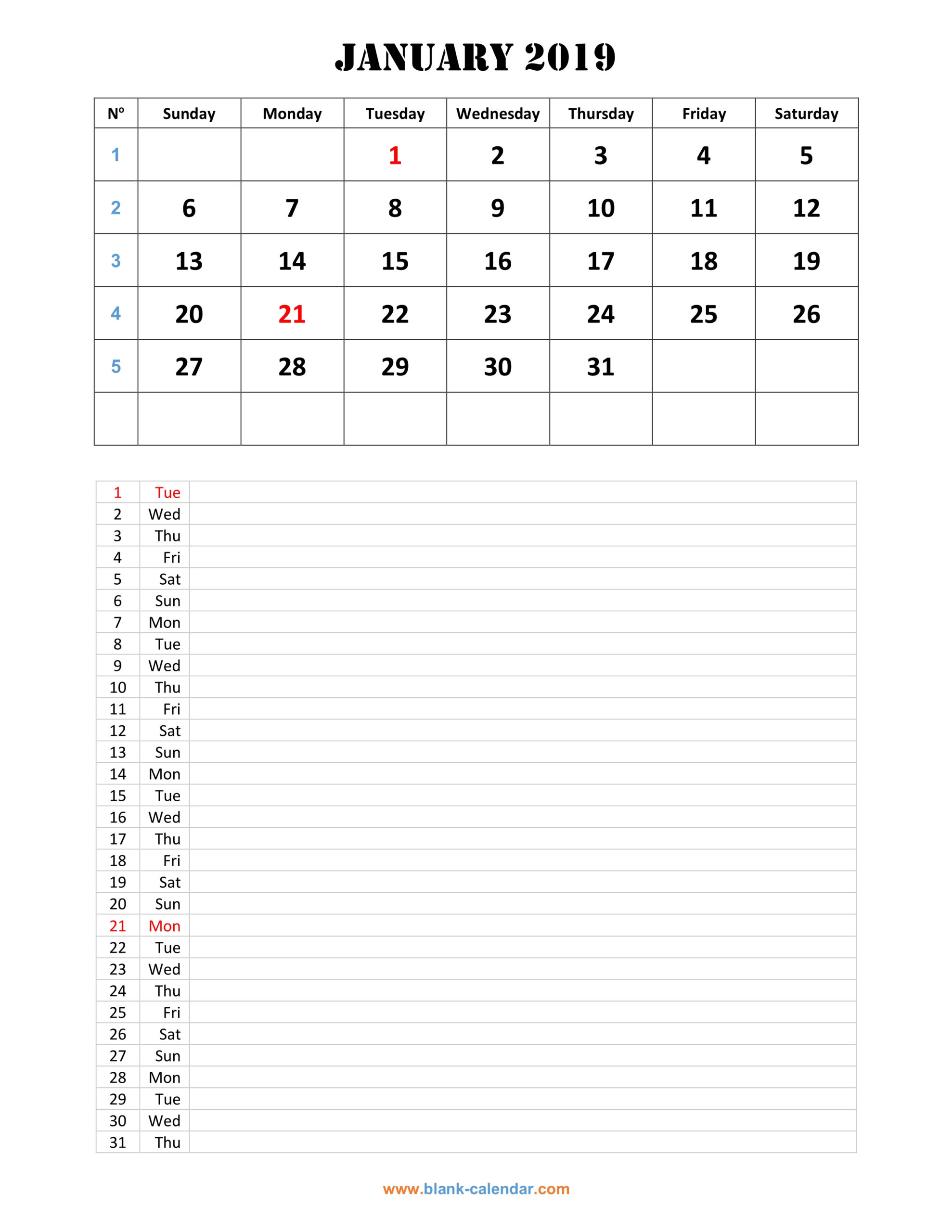 Monthly Calendar 2019 | Free Download, Editable And Printable intended for Free Printable Monthly Calendar With Lines