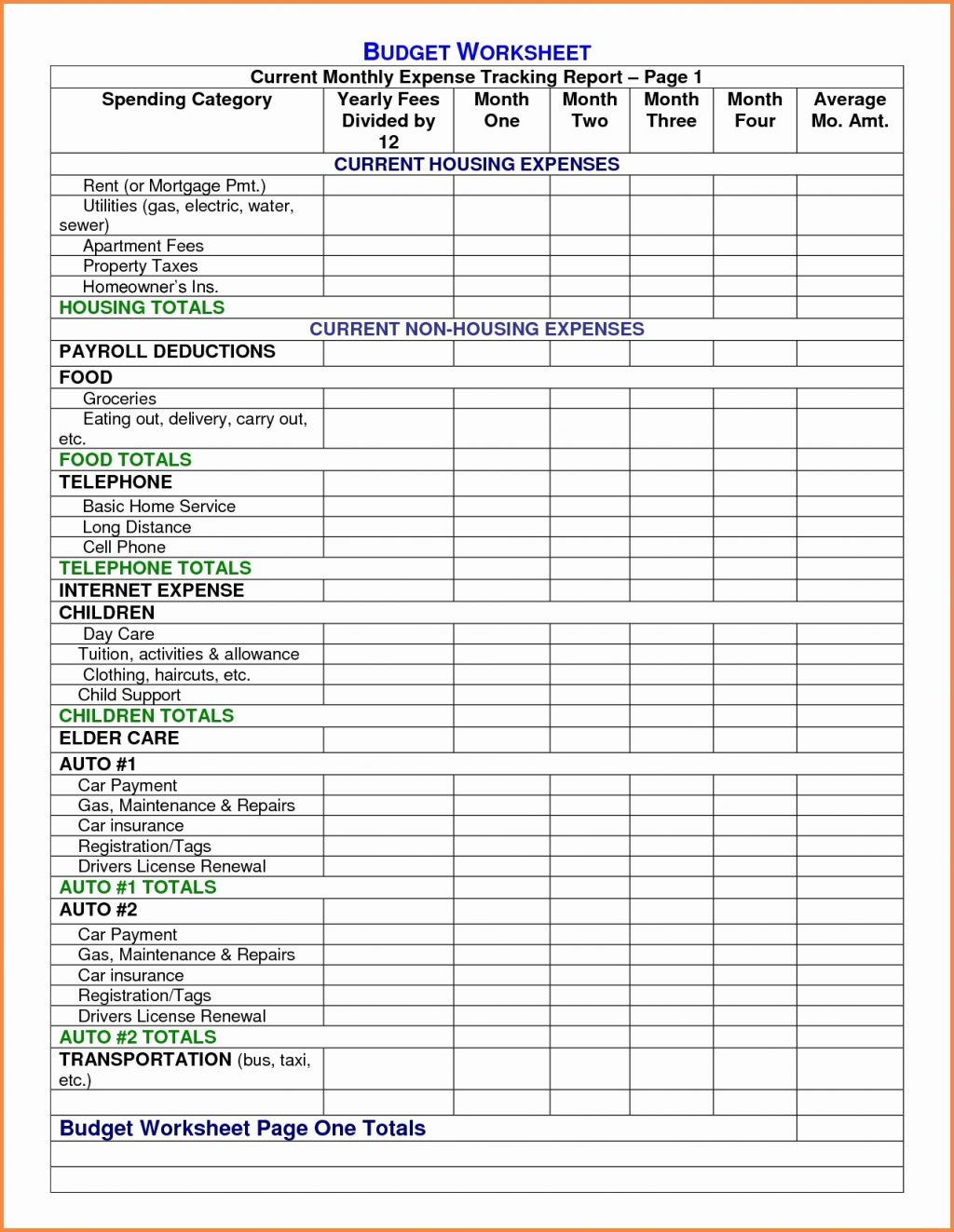 Monthly Expenses Readsheet Template Business Budget Save intended for Monthly Bills Worksheet