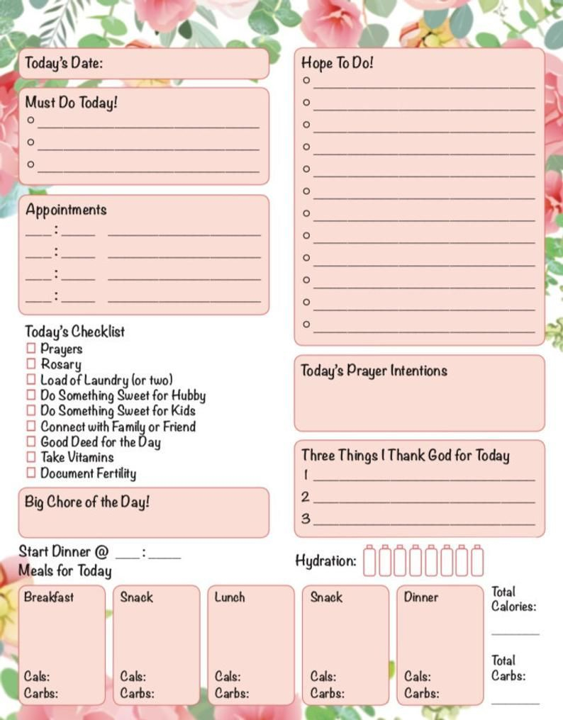 Pfd Daily Tracker For Catholic Women Planner Printable with regard to Catholic Daily Planner