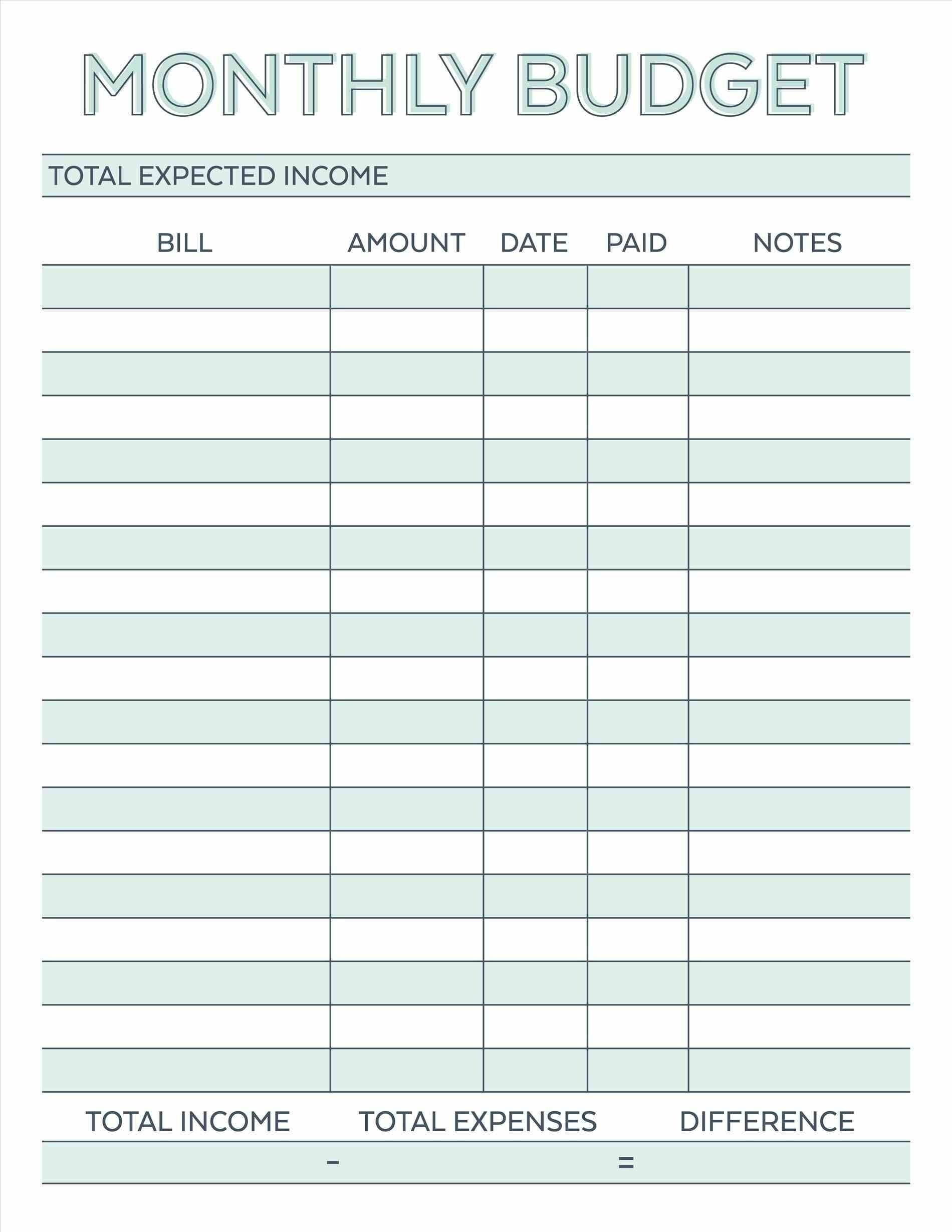 Printable Monthly Bill Payment Worksheet | Blank Calendar with Free Printable Monthly Bill Calendar