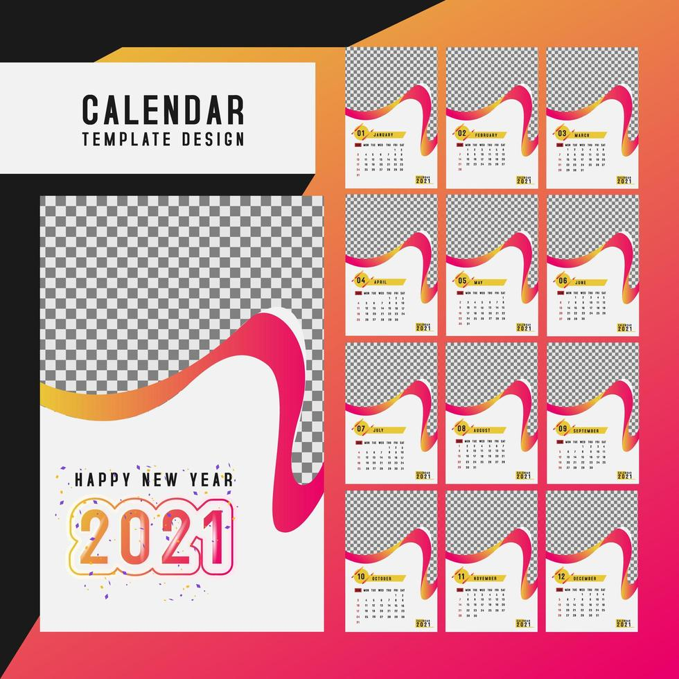 Set Of Desk Calendar 2021 Template  Download Free Vectors with regard to 2021 Calendar Vector Free