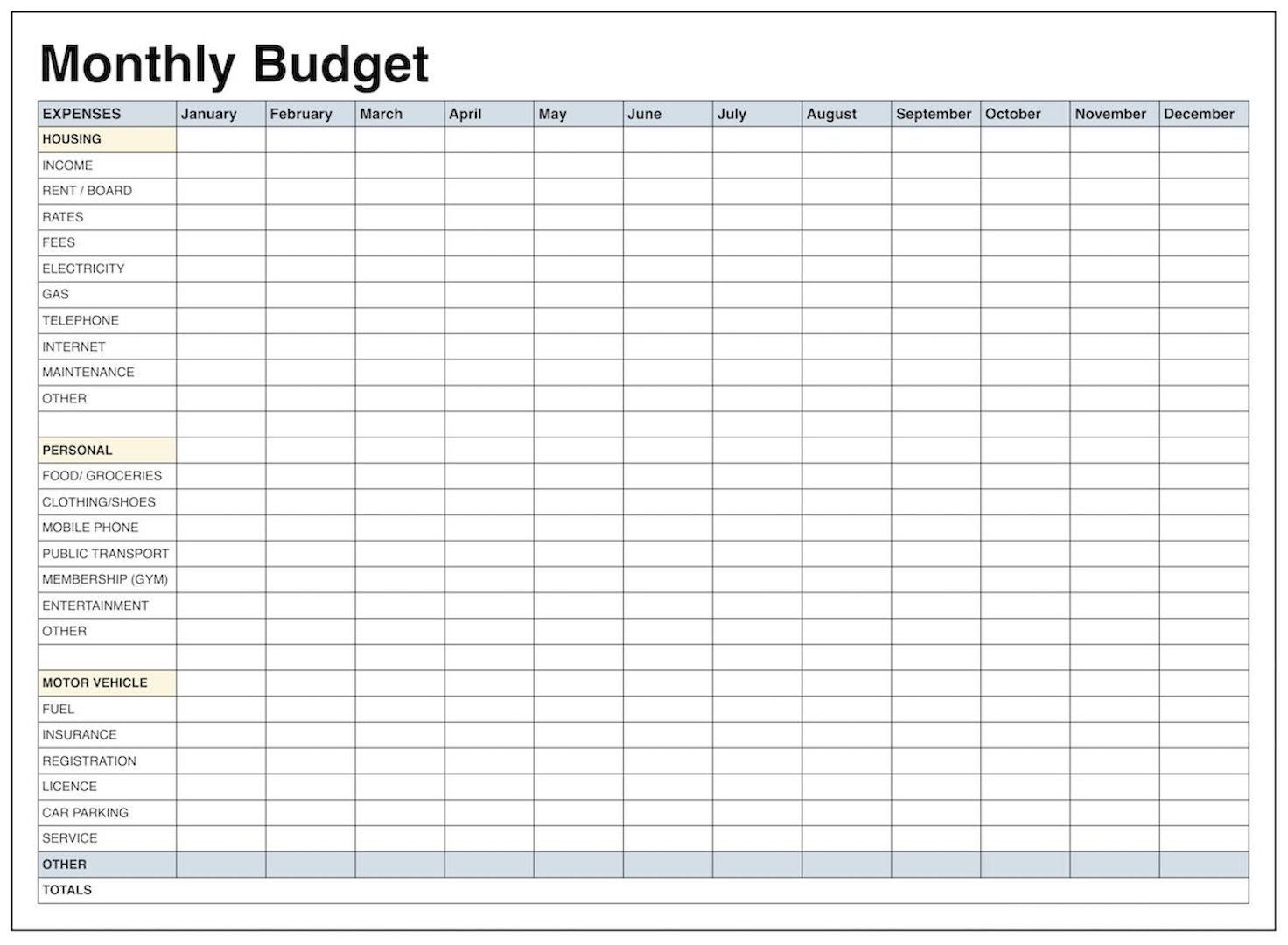 Spreadsheet Pin By Template On Printable Budget Worksheet within Monthly Bills Worksheet