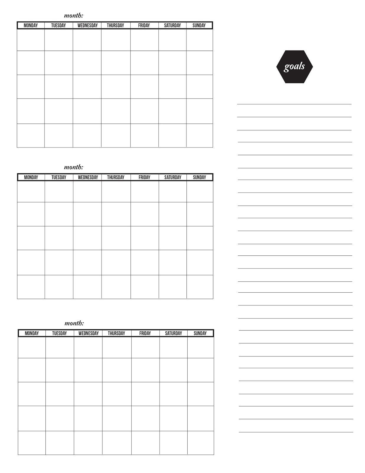 Three Month Calendar Template • Printable Calendar Template in 3 Month Calendar Template