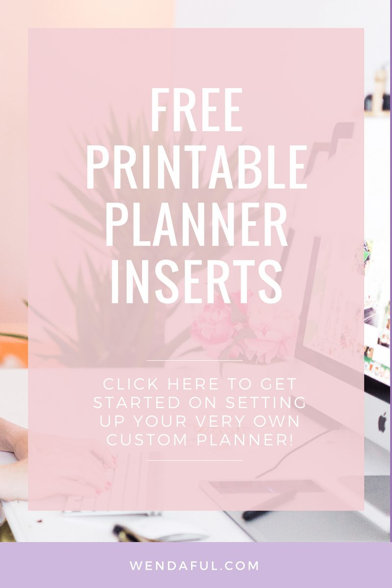 Wendaful Printable Inserts | Planner Refills in Free Planner Refills Printable